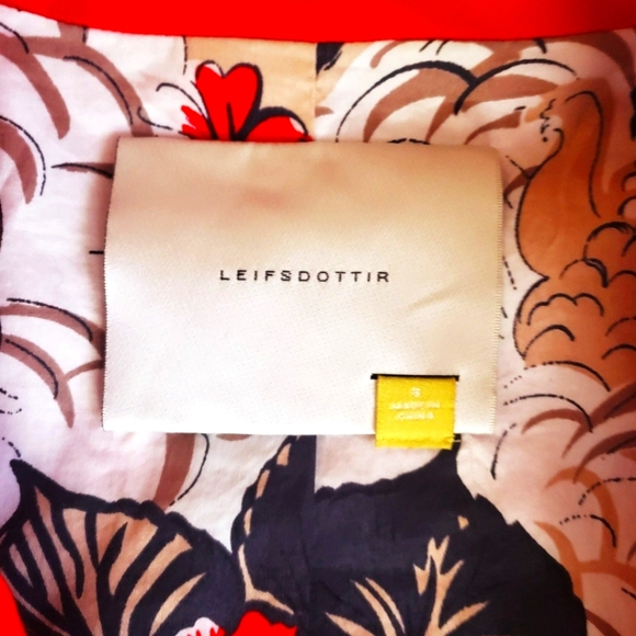 Nordstrom Leifsdottir ruffle puff sleeve short trench coat jacket - Picture 4 of 8